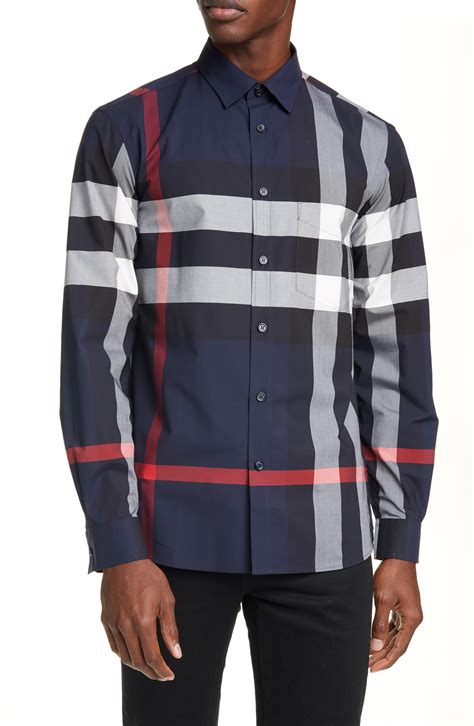 big and tall burberry|blue Burberry button up.